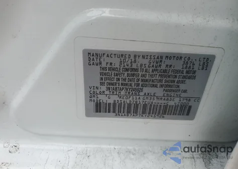 2019 Nissan Sentra S from USA, damaged, VIN 3N1AB7AP7KY245926